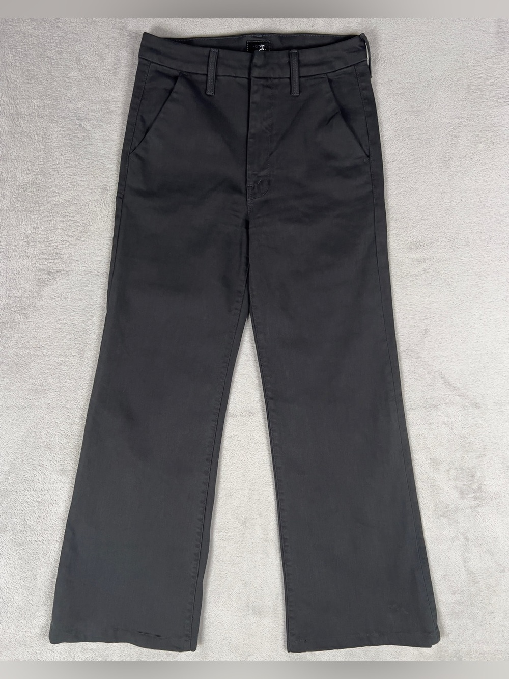 Mother The Roller Prep Heel Jeans Women's 28 Black Wide Leg Stretch High Rise - Picture 3 of 16